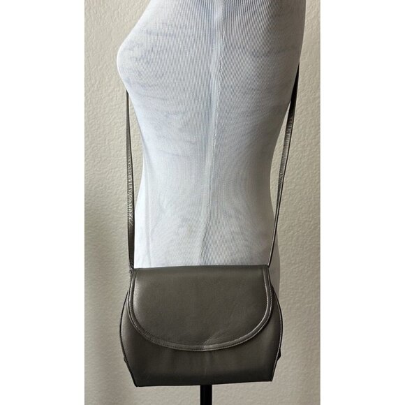 Frenchy of California Shoulder Handbag Gray Brown Leather Purse - Picture 4 of 9